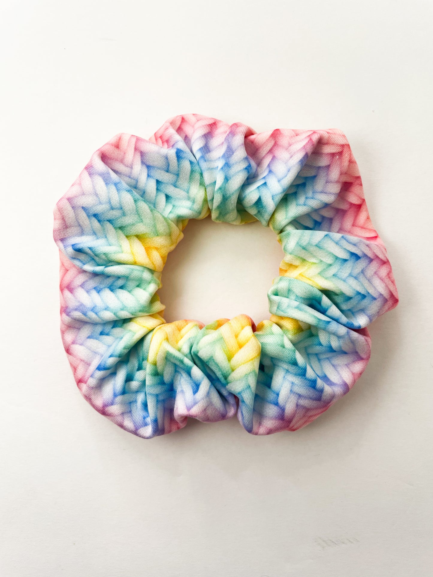 Rainbow Yarn Scrunchie