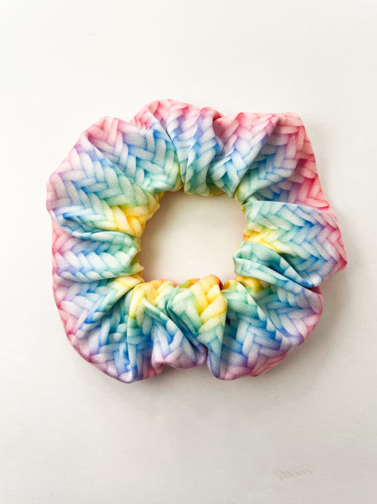 Rainbow Yarn Scrunchie