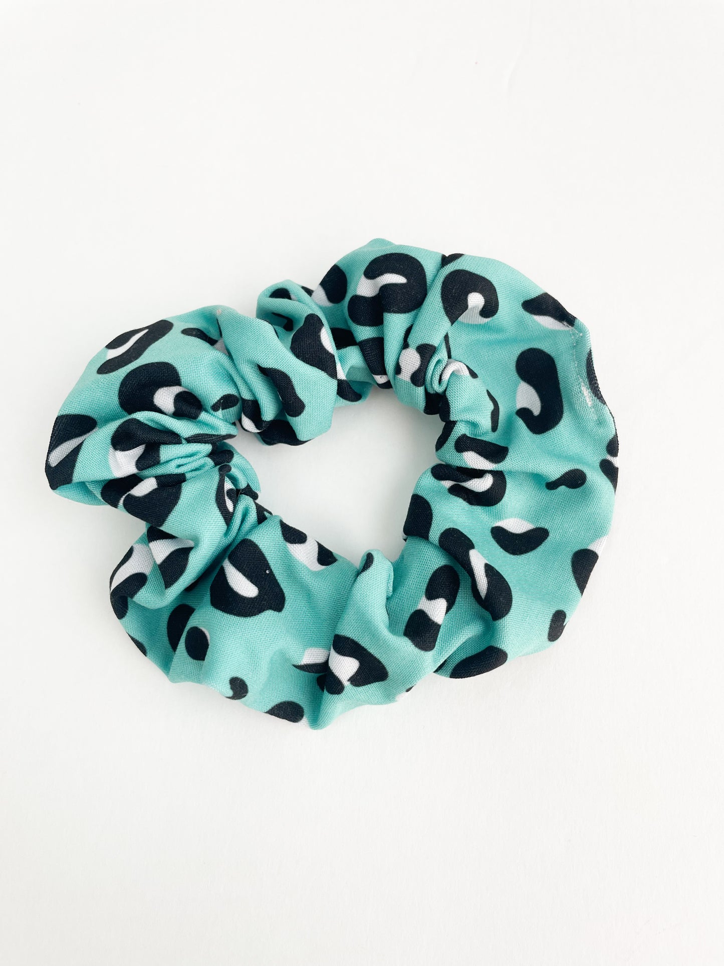 Mint Leopard Scrunchie