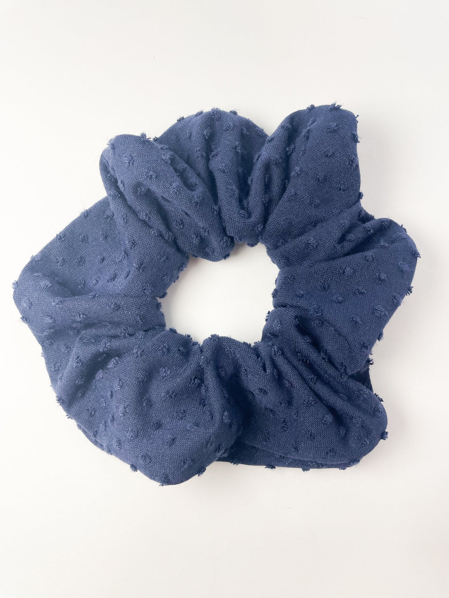 XL Navy Blue Swiss Dot Scrunchie