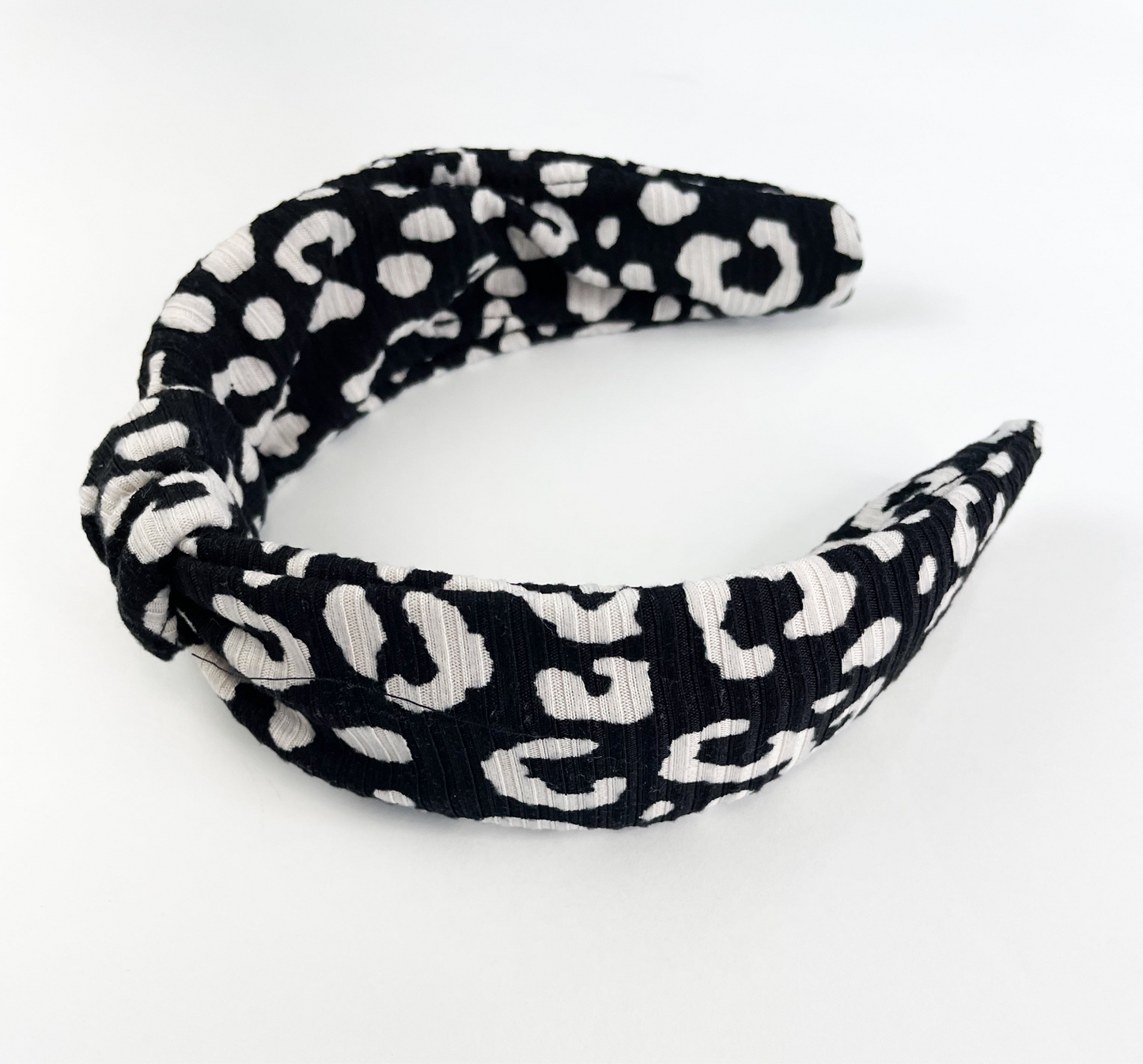 Black and White Leopard Hard Headband