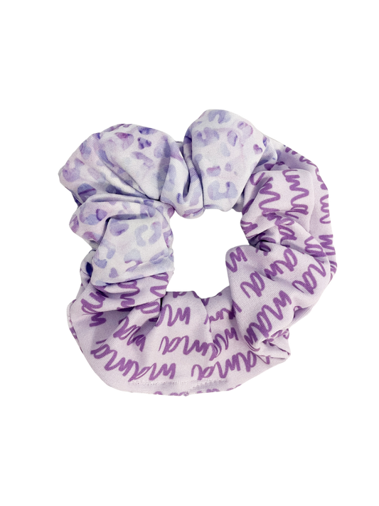 Purple Leopard Mama Scrunchie