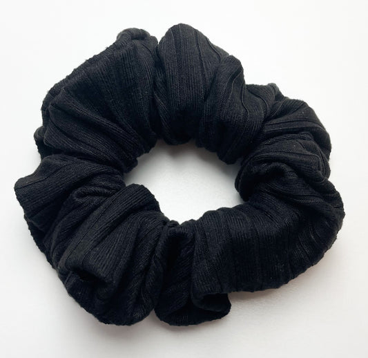 Black Ribbed Scrunchie