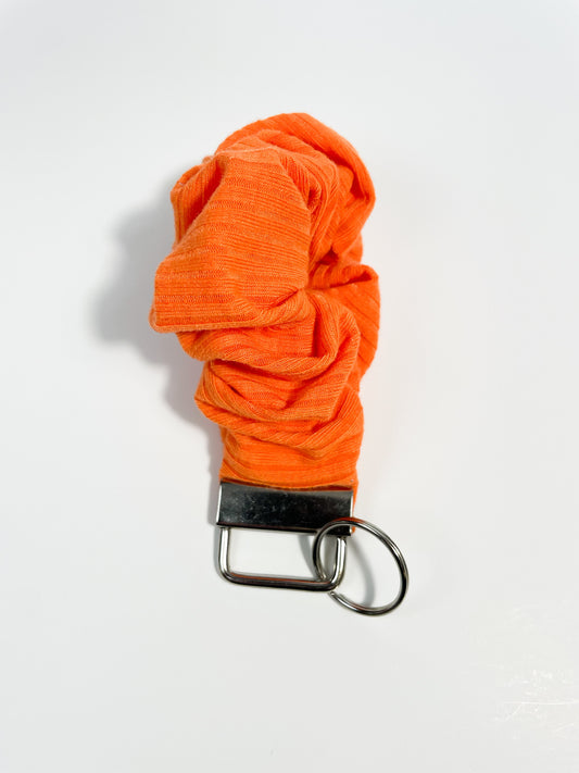 Orange Ribbed Wristlet