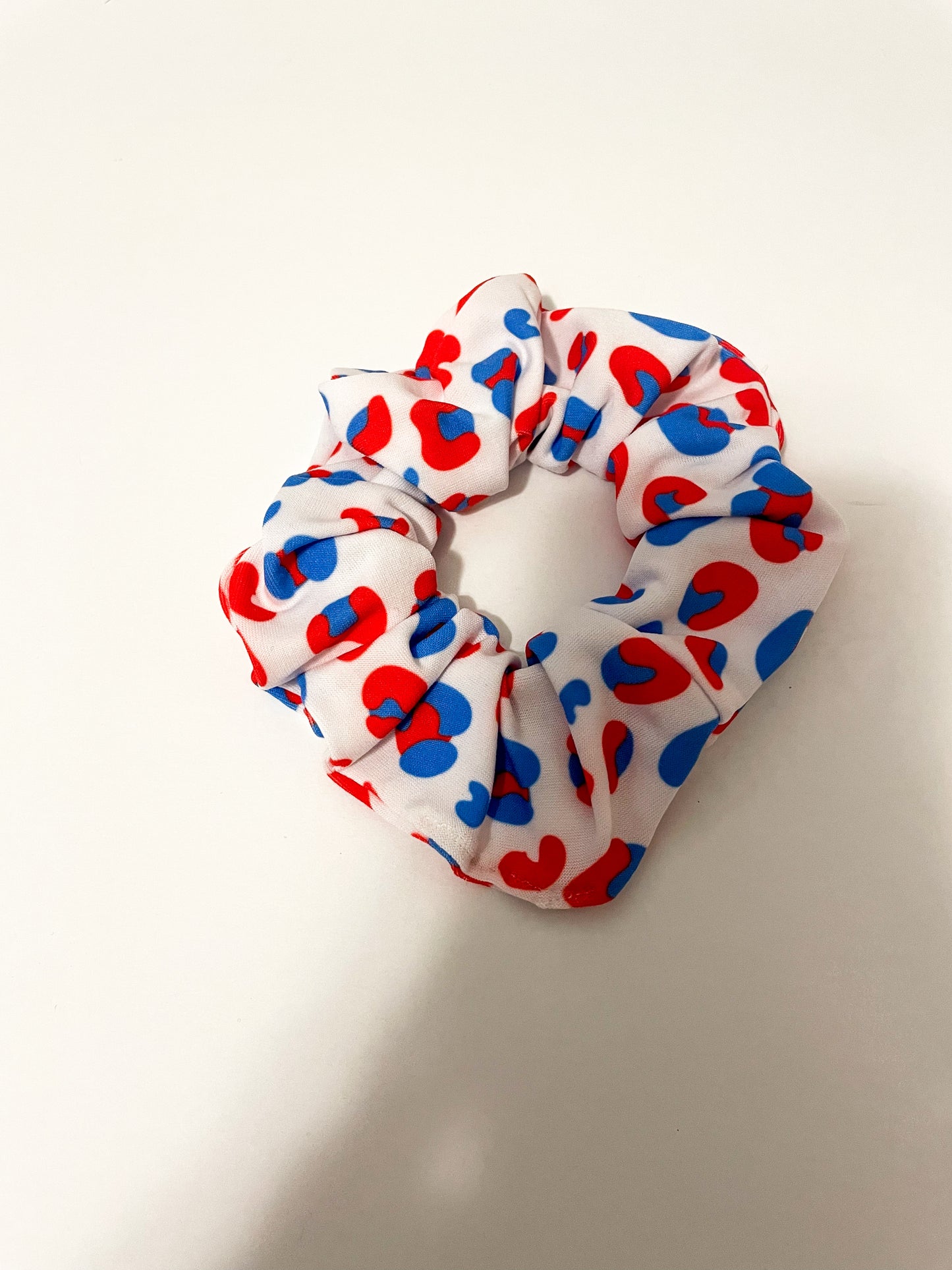 Red White and Blue Leopard Scrunchie