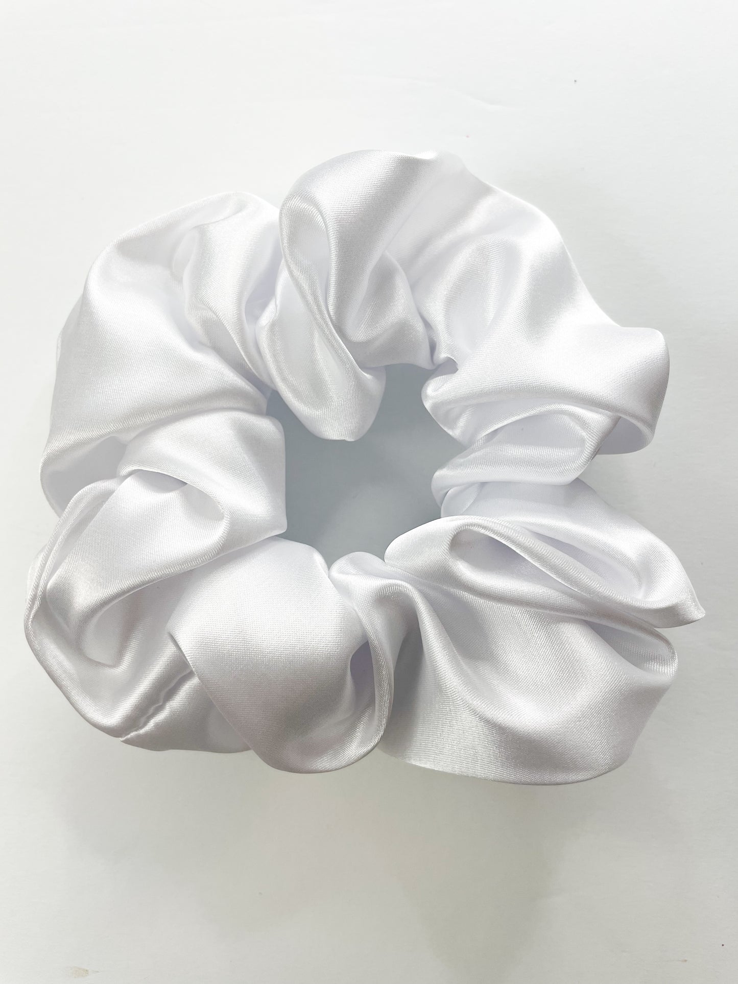 XL White Satin Scrunchie