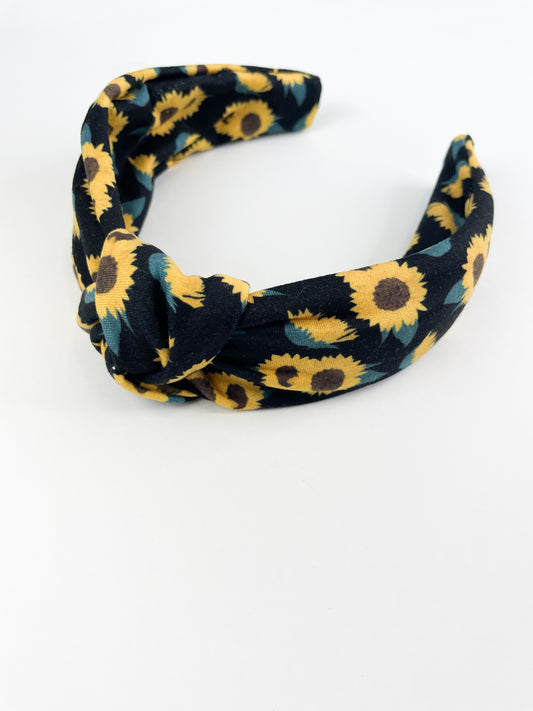 Black Sunflower Hard Headband