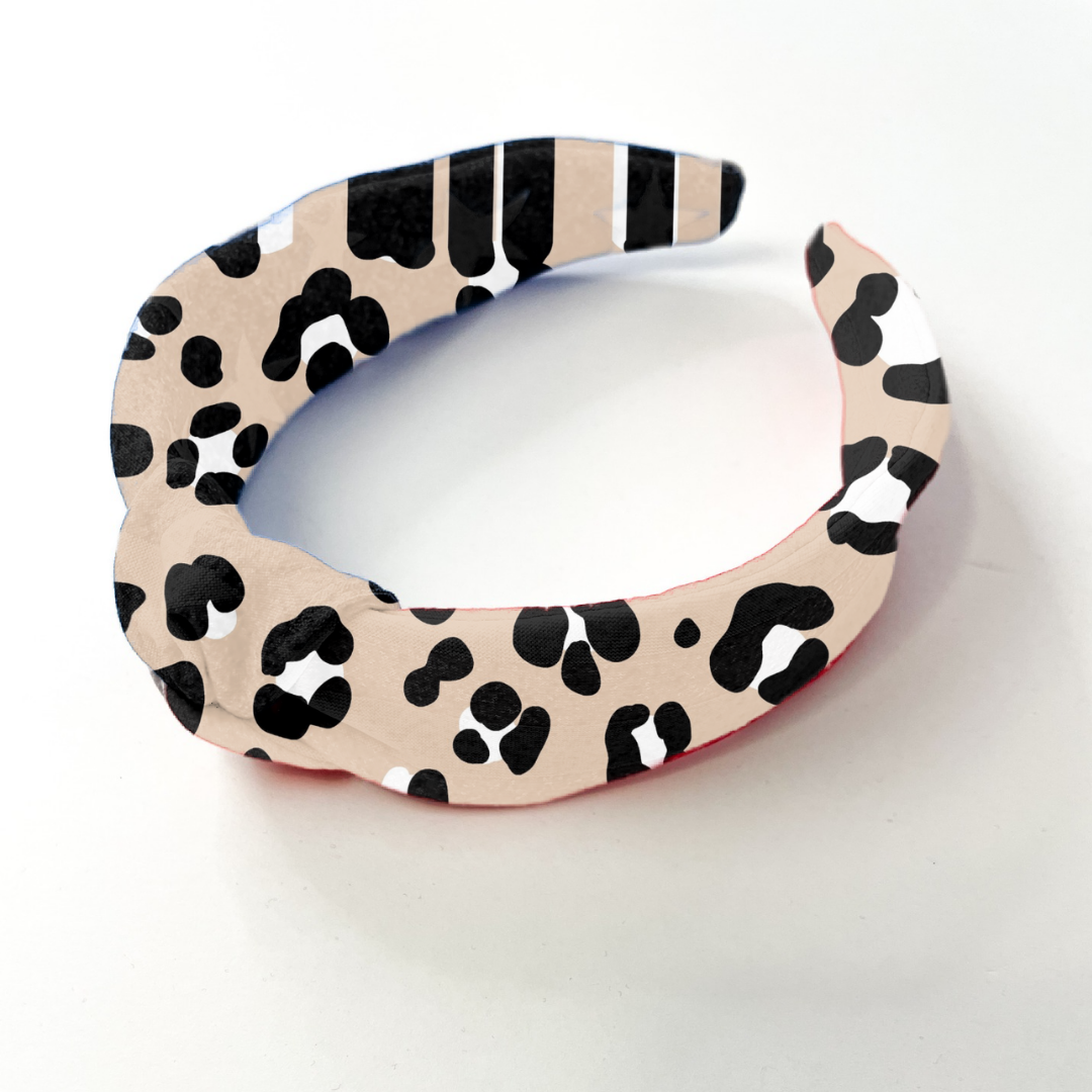 New Tan Leopard Hard Headband