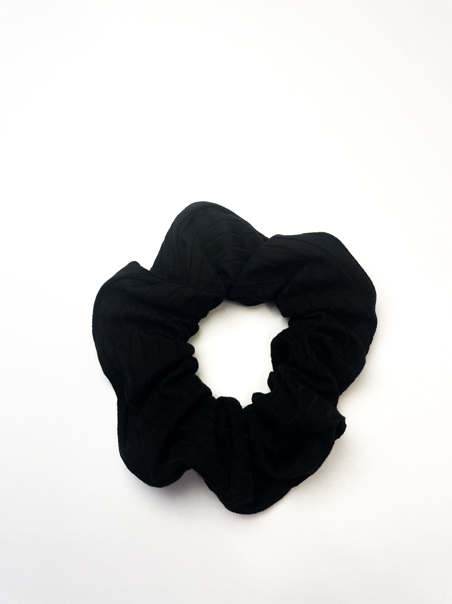 Black Ribbed Scrunchie