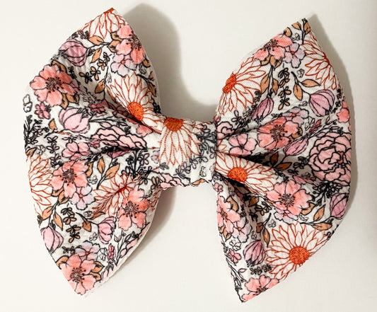 Pink Flowers Bow