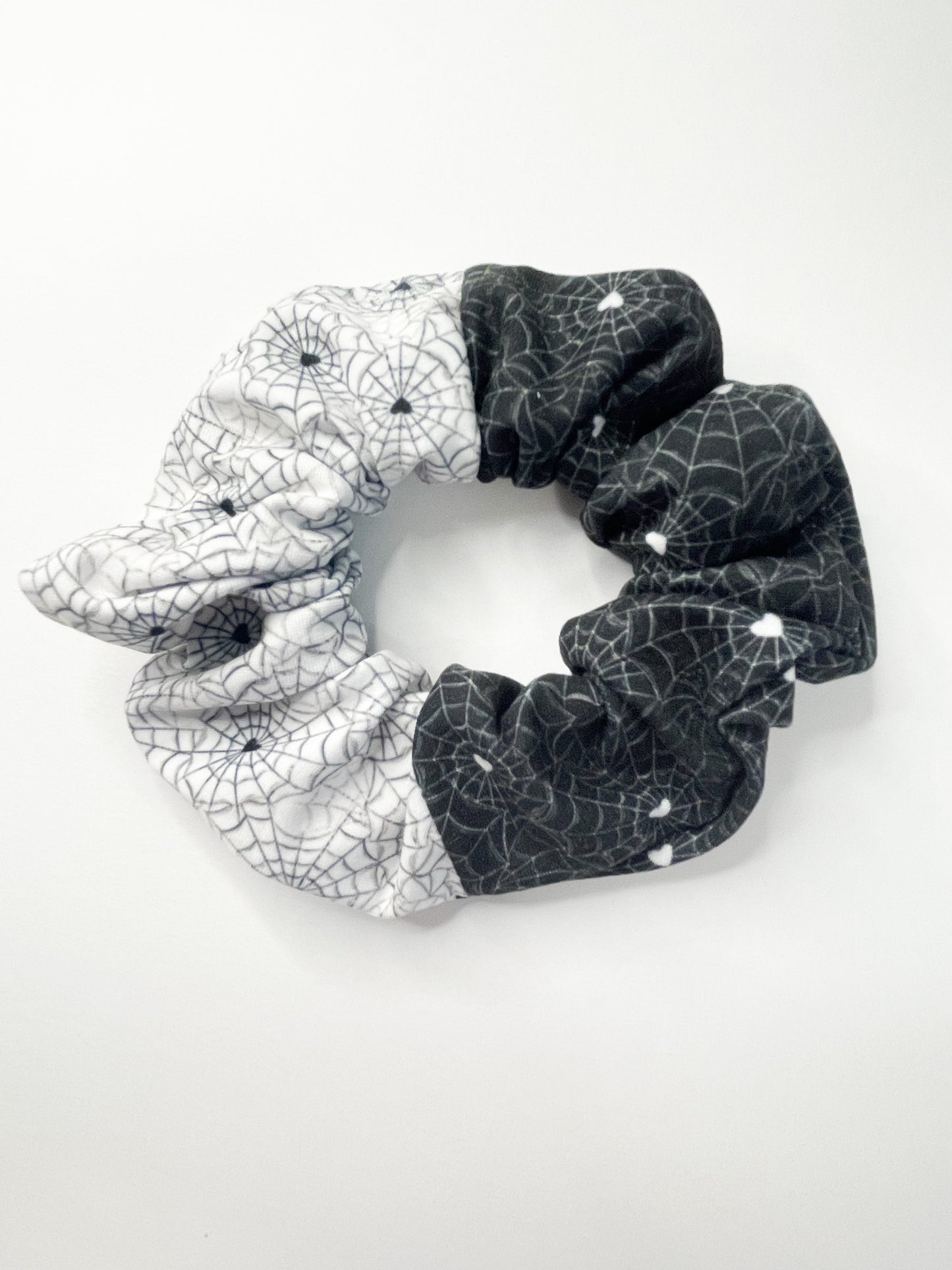 Black and White Spiderweb Scrunchie