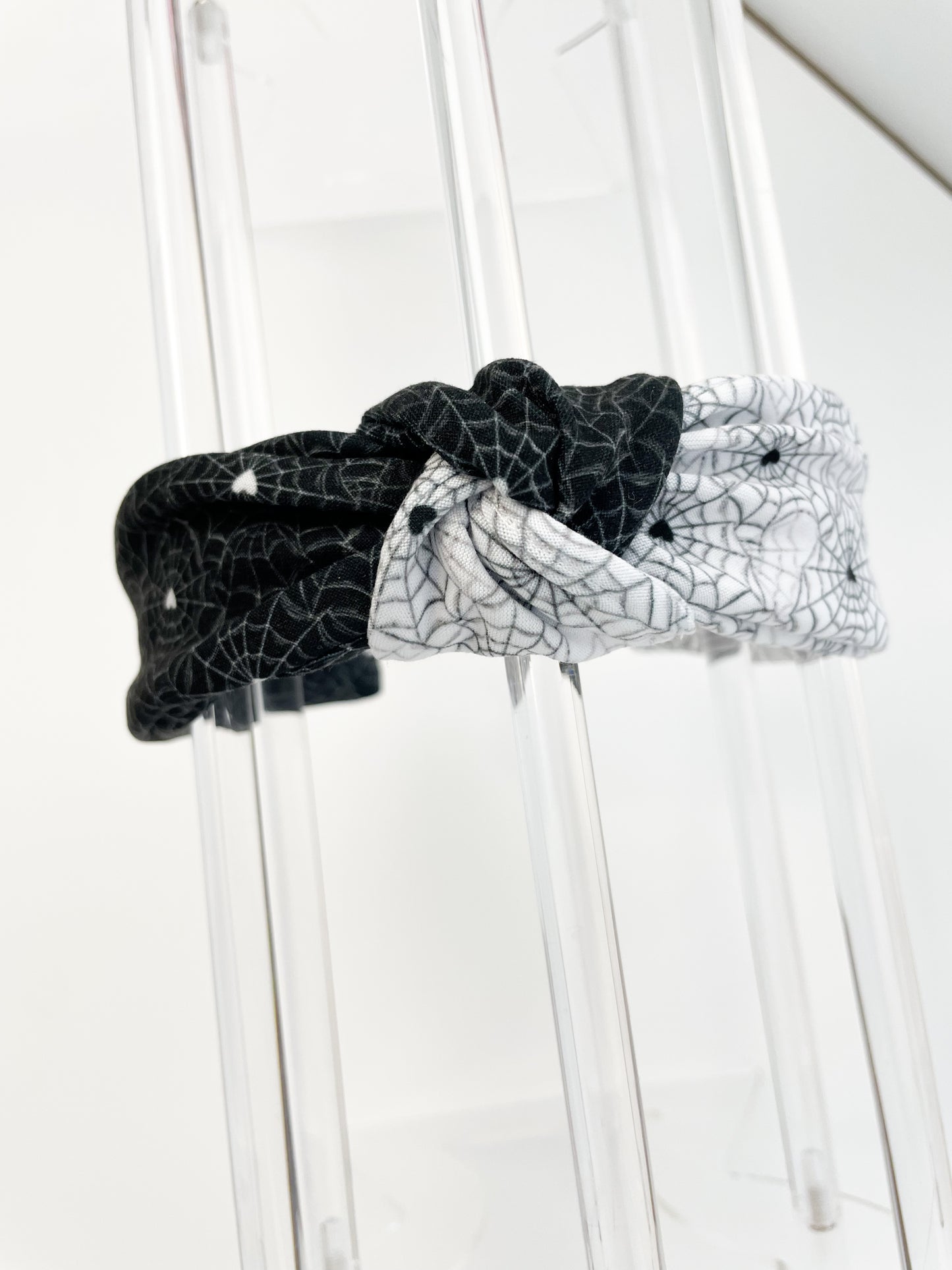 Black and White Spiderweb Hard Headband