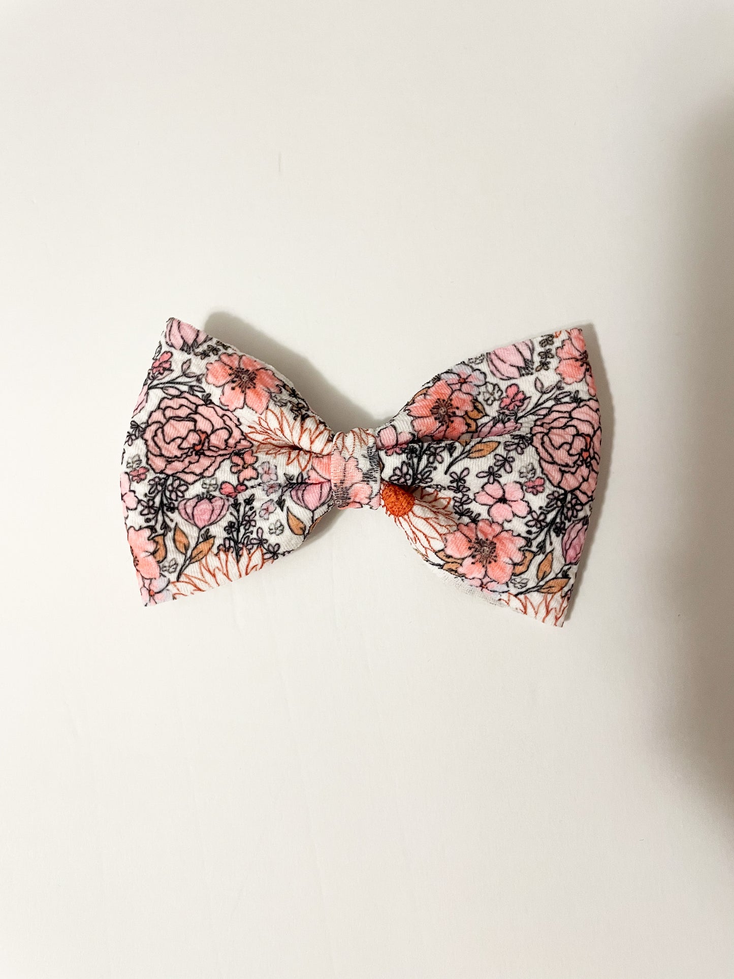 Pink Flowers Bow