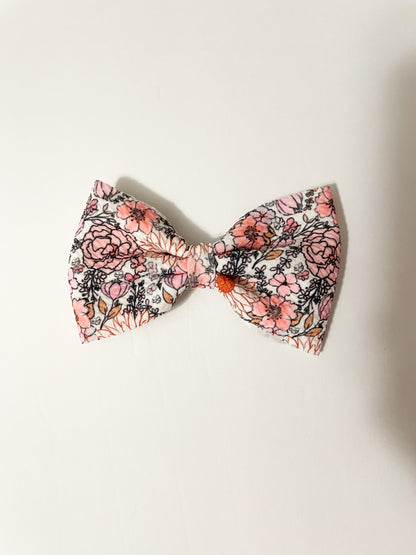 Pink Flowers Bow