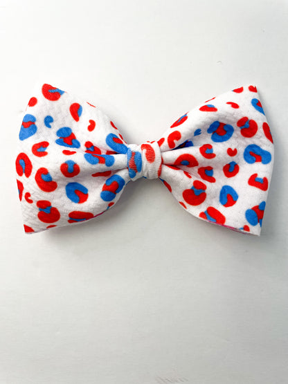 Red White and Blue Leopard Bow