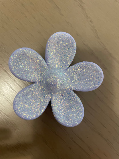 Light Purple Narnia Glitter Flower Claw Clip
