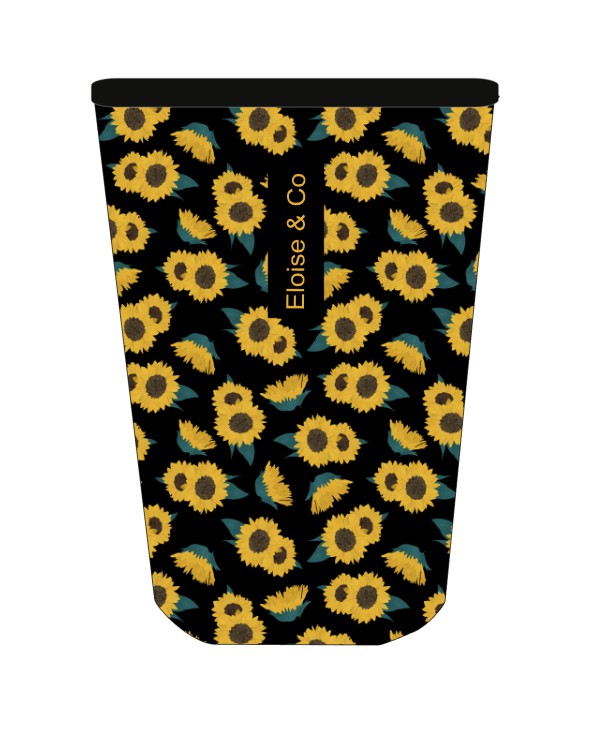 Black Sunflower Cold Cup Sleeve