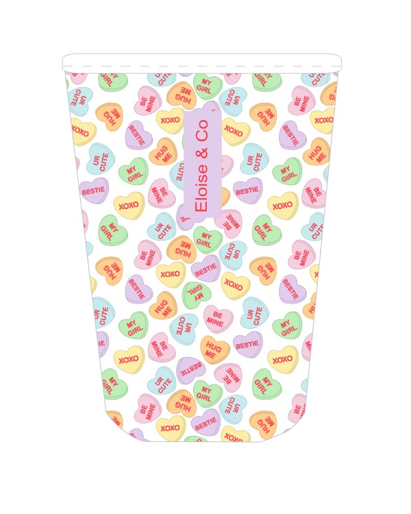 Candy Hearts Cold Cup Sleeve