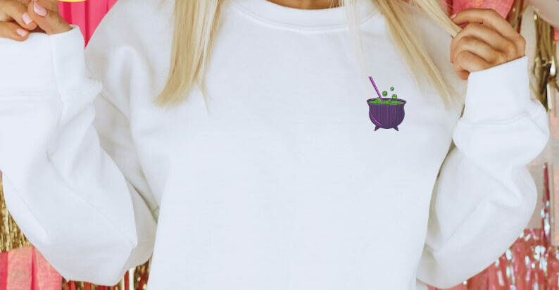 Cauldron Embroidered Shirt GLOW IN THE DARK