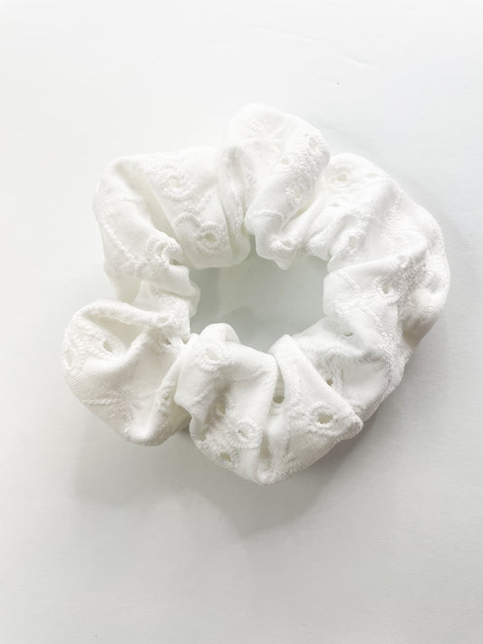 Dainty White Scrunchie