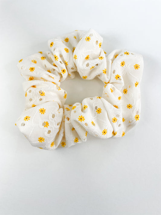 Dainty Yellow Flower Scrunchie