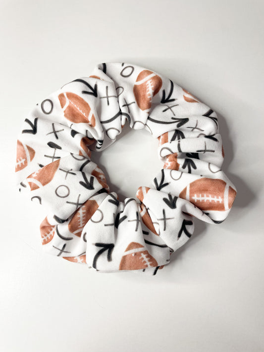 Watercolor Football Scrunchie