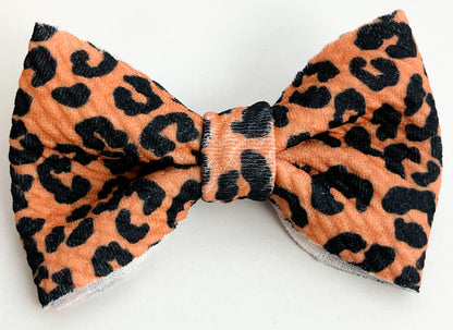 Orange Cheetah Bow