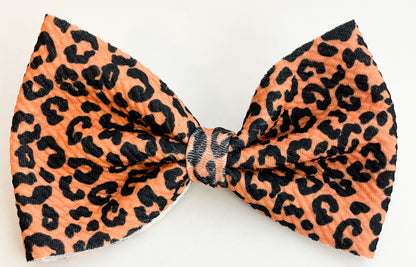 Orange Cheetah Bow