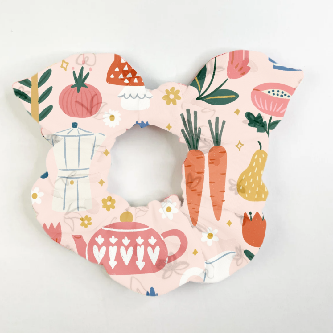 Vintage Dishes Scrunchie