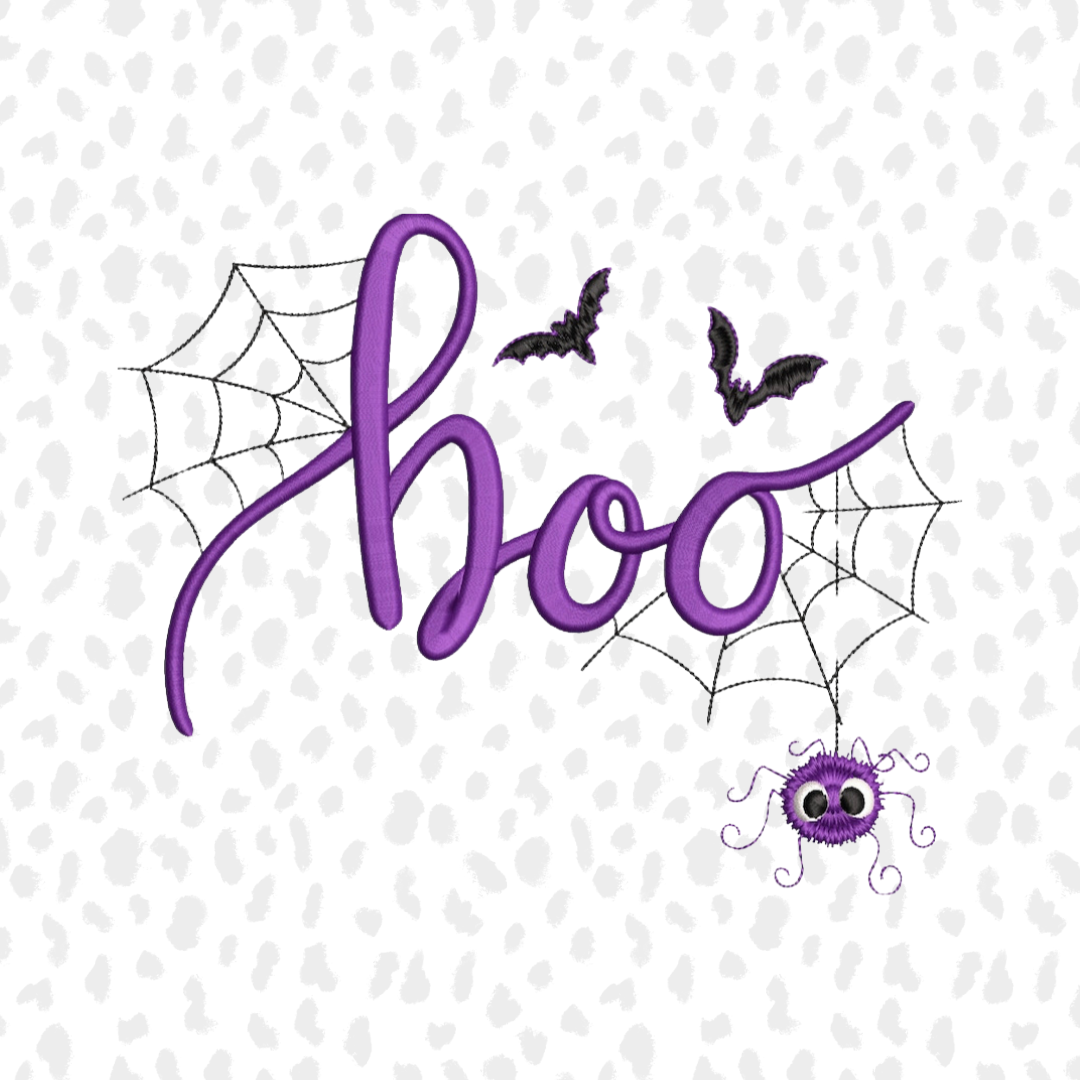 Boo Spider Embroidered Shirt GLOW IN THE DARK