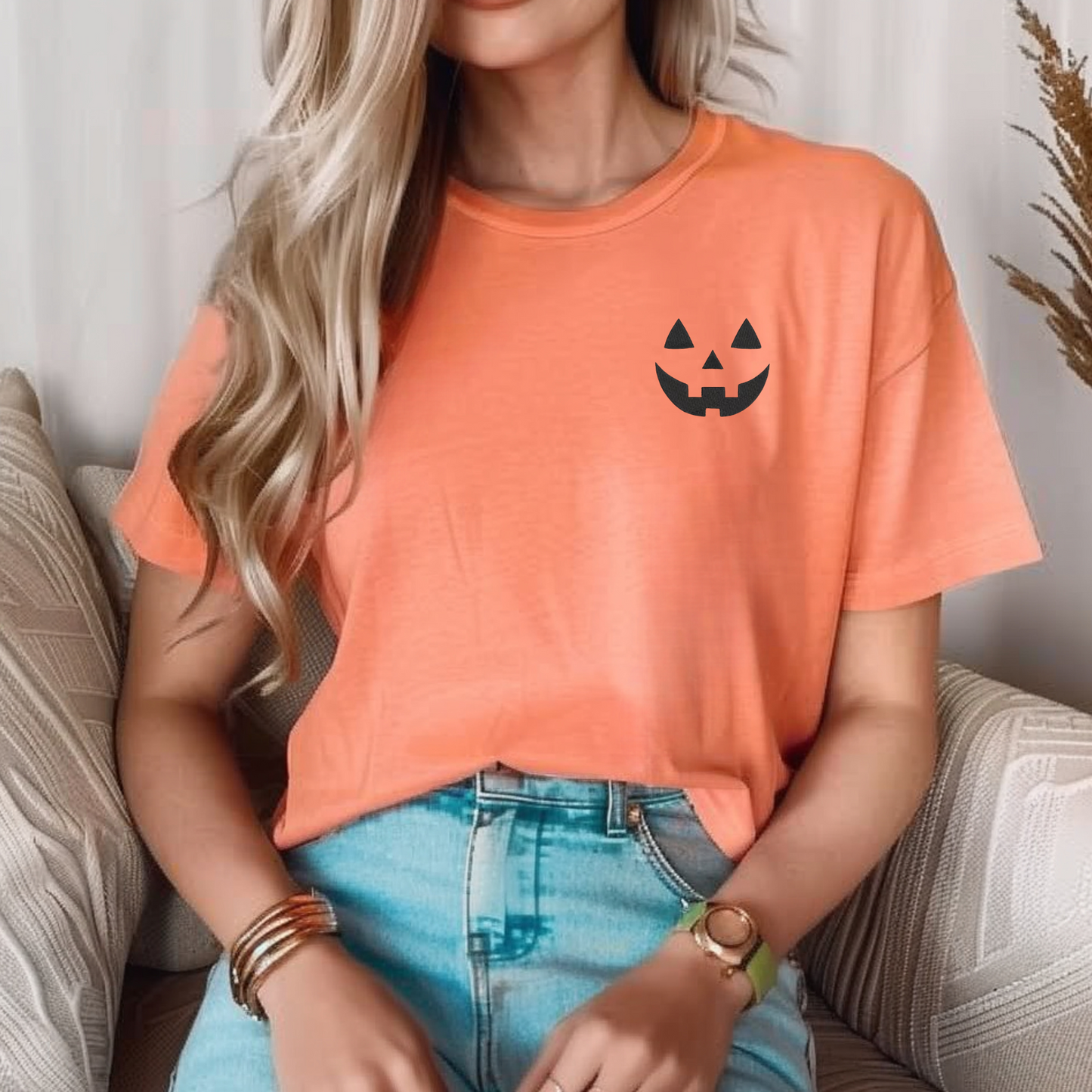 Jack-o-lantern Embroidered Shirt