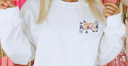 Happy Halloween Embroidered Shirt GLOW IN THE DARK