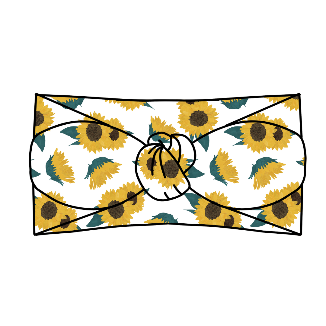 Sunflower and Daisy Tie on Headbands