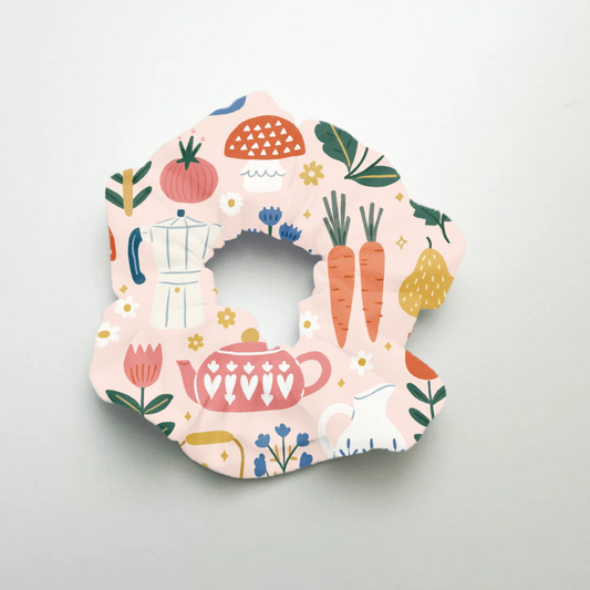 Vintage Dishes Scrunchie